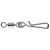 DAIWA Fast Attach Snap, Wirbel mit Clip-Karabiner, stahlgrau, 14905-802