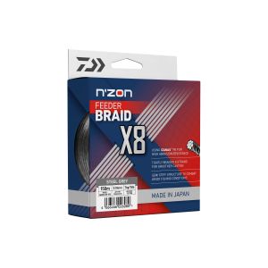 DAIWA N‘ZON X8 BRAID, 150m, 0,08mm, 5kg / 11,02lbs, grau, Geflochtene Schnur, 12410-108