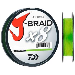 DAIWA J-BRAID X8, 300m, 0,24mm, 18kg / 39,68lbs, chartreuse, 8-fach geflochtene Angelschnur, 12750-124