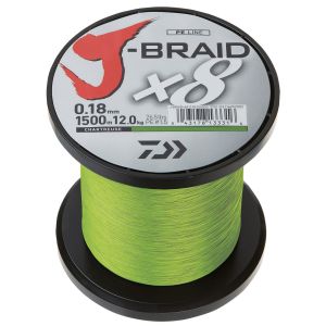 DAIWA J-Braid X8, 3000m, 0,35mm, 36kg / 79,37lbs, chartreuse, Geflochtene Angelschnur, 12750-335