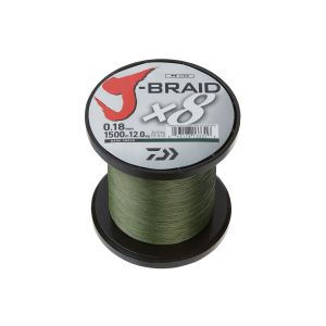 DAIWA J-Braid X8, 3000m, 0,35mm, 36kg / 79,37lbs, dunkelgrün, Geflochtene Angelschnur, 12751-335
