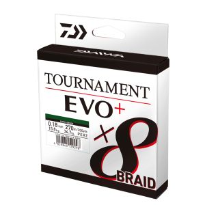 DAIWA Tournament x8 Braid EVO+, 900m, 0,18mm, 15.8kg / 34,83lbs, grün, Geflochtene Angelschnur, 12760-218
