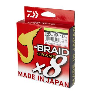 DAIWA J-Braid Grand X8, 1350m, chartreuse, Geflochtene Angelschnur _12797-206-00