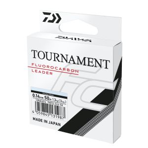 DAIWA Tournament Fluorocarbon Leader, 50m, 0,3mm, 6.3kg / 13,89lbs, transparent, Vorfach Angelschnur, 12940-030