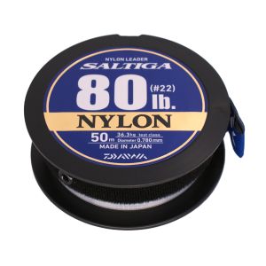DAIWA SALTIGA NYLON LEADER, 50m, 0,78mm, 36.3kg / 80,03lbs, transparent, Vorfach Angelschnur, 12957-578