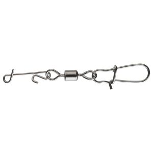 DAIWA No Knot Fast Lock Swivel, Karabinerwirbel, silber, mit Knotenlosverbinder