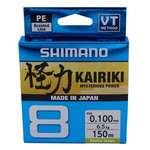 SHIMANO Kairiki 8, 300m, 0,28mm, 29.3kg / 64,6lbs, Mantis Grün, 8-fach Geflochtene Schnüre, 59WPLA68R08