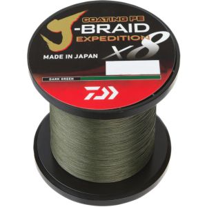 DAIWA J-Braid Expedition X8, 3000m, 0,2mm, 16,00kg / 35,27lbs, dunkel-grün, Geflochtene Angelschnur, 12551-320
