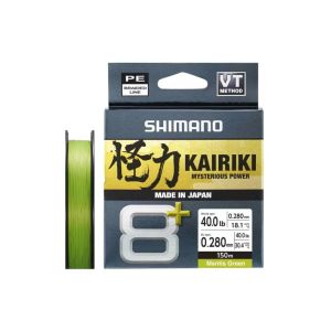 SHIMANO Kairiki 8+, 150m, 0,28mm, 30.4kg / 67,02lbs, Mantis Green, 8-fach Geflochtene Schnüre