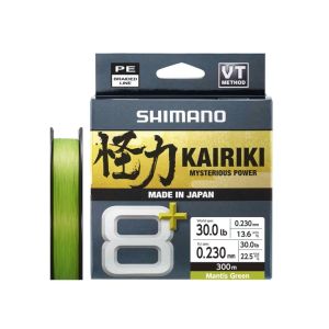 SHIMANO Kairiki 8+, 300m, 0,23mm, 22.5kg / 49,6lbs, Mantis Green, 8-fach Geflochtene Schnüre