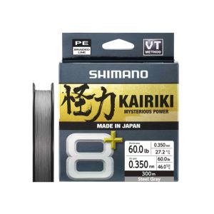 SHIMANO Kairiki 8+, 300m, 0,35mm, 46kg / 101,41lbs, Stahlgrau, 8-fach Geflochtene Schnüre, LDM68XE6035030S