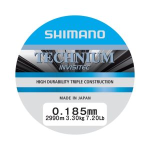 SHIMANO Technium Invisitec, 2990m, 0,19mm, 3.3kg / 7,28lbs, transparent, Monofile Angelschnur, TECINV18QPPB